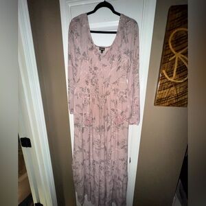 torrid Dusty Rose Floral V-Neck Maxi Dress